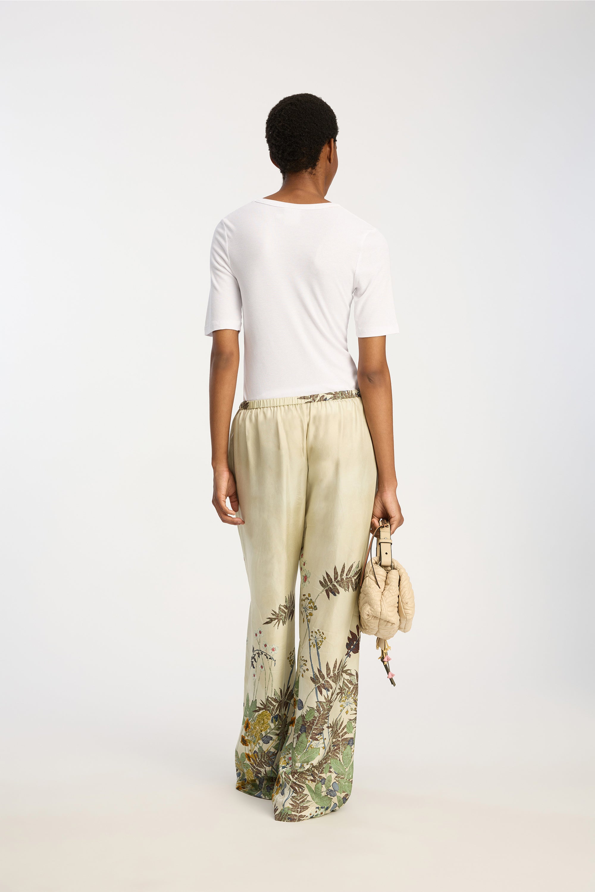Fabert silkebukser - Print Creme